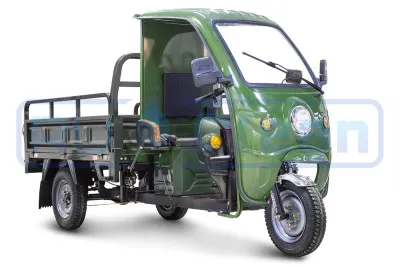 Трицикл электрический Rutrike D4 КАБИНА 1800 (зеленый)