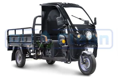 Трицикл электрический Rutrike D4 КАБИНА 1800 (черный)