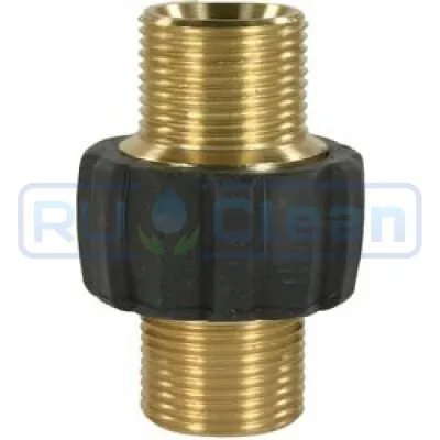 Переходник М22х1.5ш-М22х1.5ш R+M (400бар, латунь/пластик)