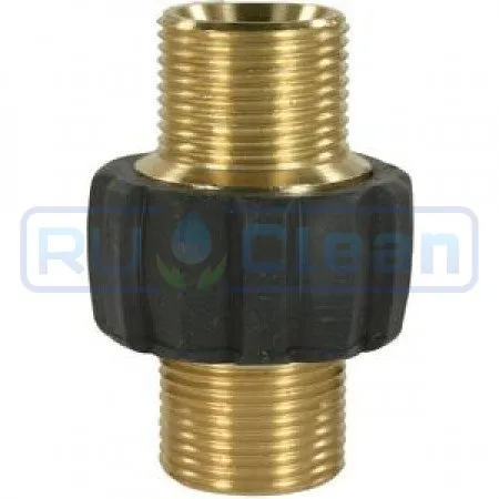 Переходник М22х1.5ш-М22х1.5ш R+M (400бар, латунь/пластик)
