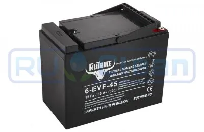 Тяговый аккумулятор RuTrike 6-EVF-45 (12В, 45Ач, Gel)