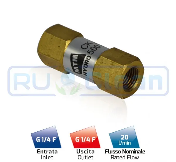Обратный клапан MTM CK500 (1/4г-г, 310бар, 20л/мин, лат)