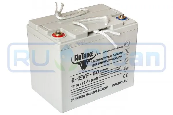 Тяговый аккумулятор RuTrike 6-EVF-80 (12В, 80Ач, Gel)