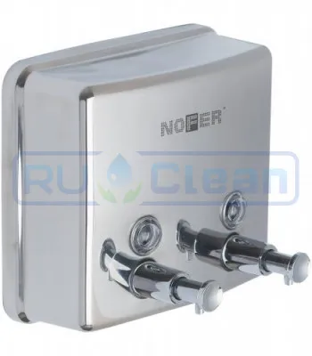 Диспенсер для жидкого мыла Nofer INOX (2х600мл, латунь, хром)