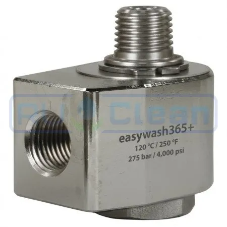 Переходник угловой 1/4"ш-3/8"г (275бар, нерж, вращ) R+M