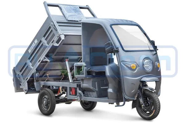 Трицикл электрический Rutrike D5 КАБИНА гидравлика (серый)