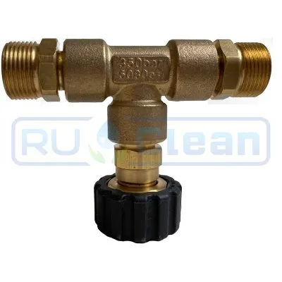 Тройник М22х1.5ш-М22х1.5г-М22х1.5ш (350бар, лат/пласт) R+M