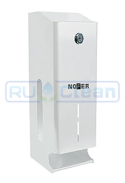 Диспенсер для туалетной бумаги Nofer (нерж., для 3х рулонов, белый)