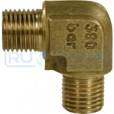 Переходник угловой 3/8"ш-3/8"ш R+M (350бар, лат)