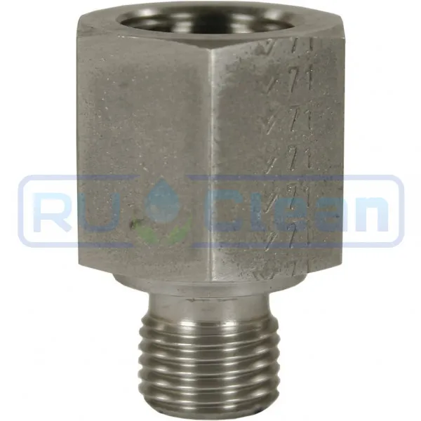 Переходник 400 bar, 26 мм, 3/8 внутр.-1/4 внеш. нерж. сталь R+M 57639
