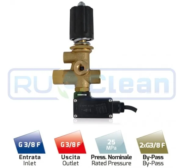 Регулятор давления MTM MG4000 (250бар, 40л/мин, 3/8"г-3/8"г, By-pass 3/8"г, микр.)
