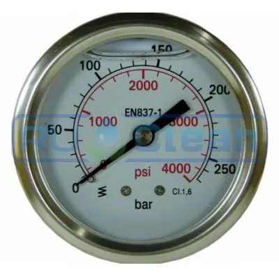 Манометр (250бар, 1/4"внеш, вход сзади, нерж) R+M