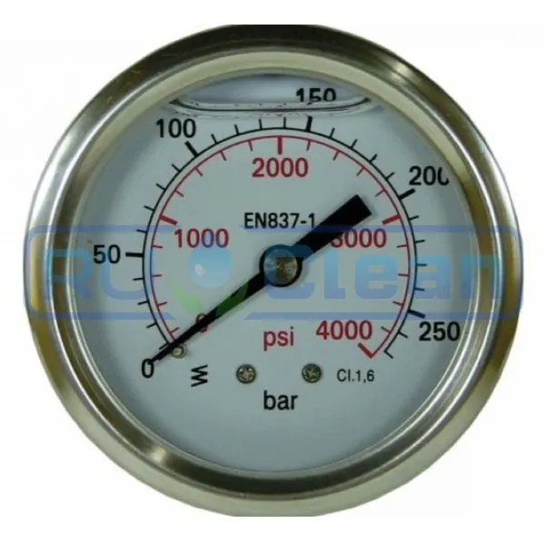 Манометр (250бар, 1/4"внеш, вход сзади, нерж) R+M