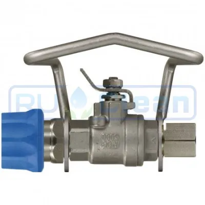 Кран шаровой со скобой (1/2"г-ST3100байонет, 140бар, 80л/мин, нерж.) R+M