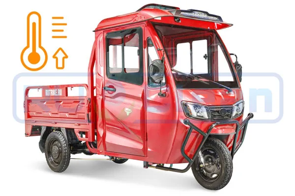 Трицикл электрический Rutrike КАРГО Кабина обогрев 1500 (красный)