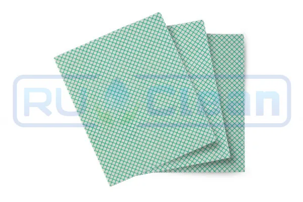 Салфетка TTS BASIC-T (40х50см, прорезин, бело-зеленая, в кор 200шт)