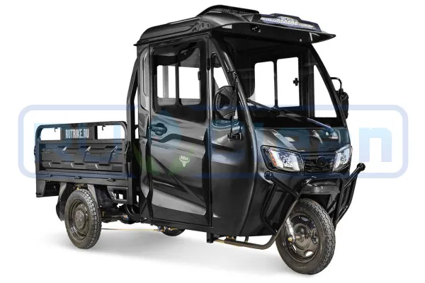 Трицикл электрический Rutrike КАРГО Кабина 1500 60V1000W (черный матовый)