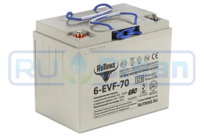Тяговый аккумулятор RuTrike 6-EVF-70 (12V, 70A/h, AGM)