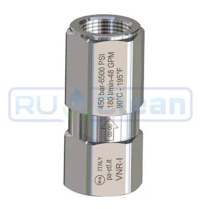 Обратный клапан PA VNR-I (1/4г-г, 400бар, 25л/мин, нерж, EPDM)