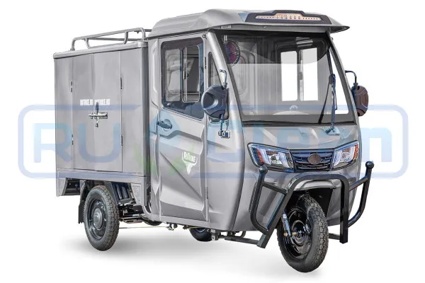 Трицикл электрический Rutrike КАРГО Кабина Дуал (серый)