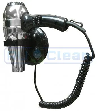 Фен настенный Nofer 02057.B (1800Вт, антивандальный, черный/металлик)