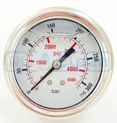 Манометр (400бар, 1/4"внеш, вход сзади, пластик) TOR