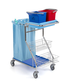 Тележка TTS Modular110 (хром, 2*6 л, держатель мешка)