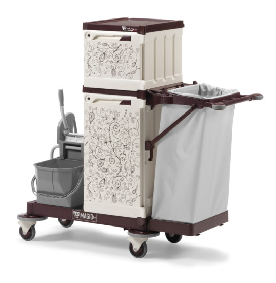 Тележка TTS MagicArt 141 Safety Plus (1х15л, отжим TEC, рисунок KAPOK, держ. мешка)