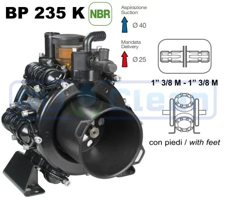 Мембранный насос Comet ВP 235 (20 бар, 222 л/мин, ВОМ 1"3/8)