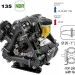 Мембранный насос Comet ВP 135 (20 бар, 124 л/мин, внешний вал 20 мм)