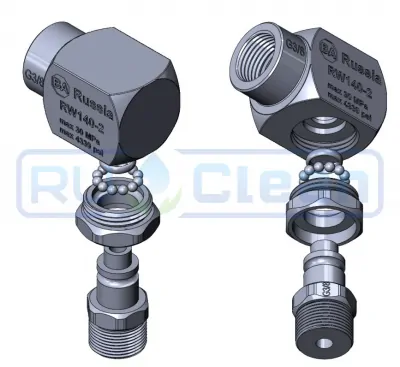 Переходник угловой 3/8"ш-3/8"г (нерж, вращ, тип RW140-2) RC