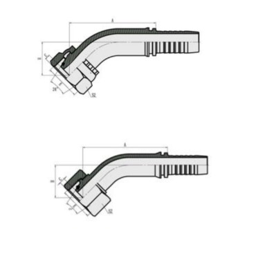 Фитинг высокого давления DKO-S (DN06, М18х1.5г, 45гр, оцинк) Robin