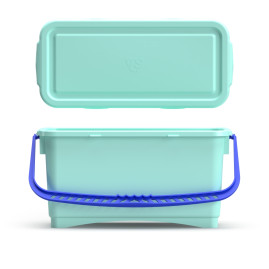 Ведро TTS (20л, ручка синяя, крышка, зеленый)