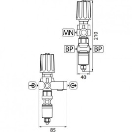 Регулятор давления R+M ST-261 (250бар, 30л/мин, 3/8"г-3/8"г, By-pass 1/4"г, микр.)