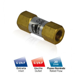 Обратный клапан MTM CK500 (1/4г-г, 310бар, 20л/мин, лат)