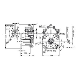 Редуктор для ДВС Tecomec RGB24 (17кВт, 25.4/24мм, фланец 87мм)