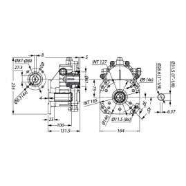 Редуктор для ДВС Tecomec RGB24 (17кВт, 25.4/24мм, фланец 87мм)
