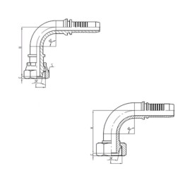 Фитинг высокого давления DKO-S (DN08, М20х1.5г, 90гр, оцинк) Robin