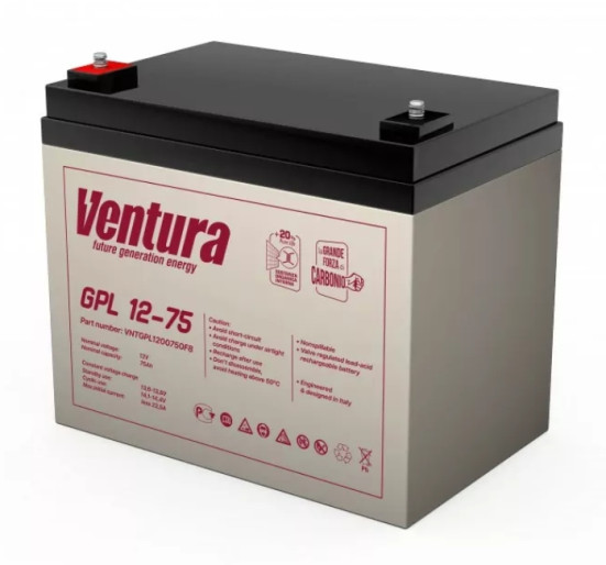 Тяговый аккумулятор Ventura GPL 12-75 (12В, 79Ач, AGM)