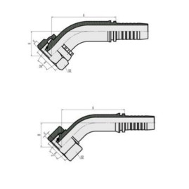 Фитинг высокого давления DKO-L (DN08, М16х1.5г, 45гр, оцинк) Robin