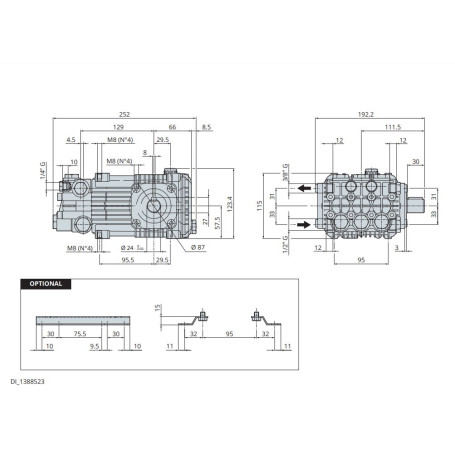 Насос высокого давления Annovi Reverberi RHW 15.25H N DX (250бар, 15л/мин, горяч. вода)