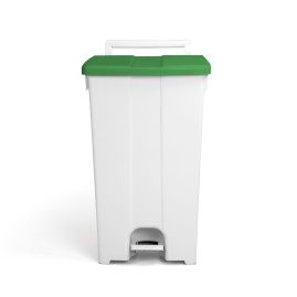Контейнер мусорный TTS Derby XXL (90л, колеса, педаль, зеленая крышка)