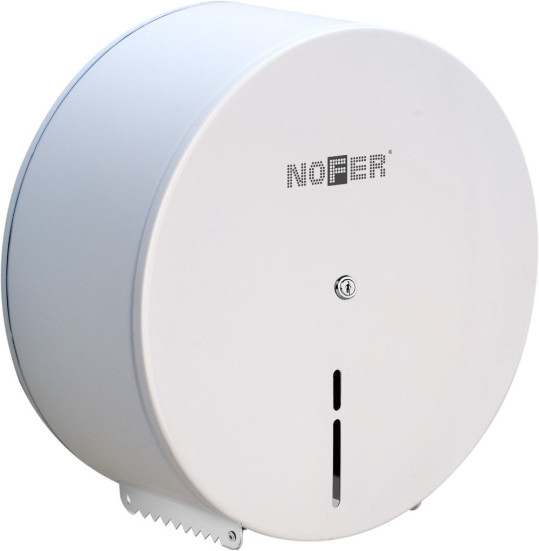 Диспенсер для туалетной бумаги Nofer 05001.XL.W (круглый, сталь, белый, XL)
