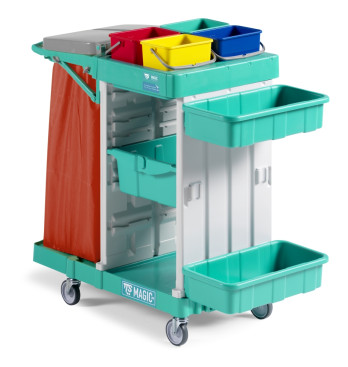 Тележка TTS Magic Line 210B (4х4л, выдв. ящик, корзины, держ. мешка 120л)