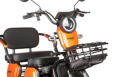 Трицикл электрический Rutrike Gelbert Caf (48/60V, 600W, оранжевый) (0000131-3037)
