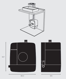 Сушилка для рук Nofer  CONCEPT3 (смеситель, дозатор мыла, черный)