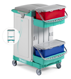 Тележка TTS Magic System 620V (2х20л, выдв. ящик, держ. мешка 90л)