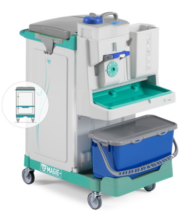 Тележка TTS Magic System 630V (20л, выдв. ящик, сист. дозации, держ. мешка 90л)