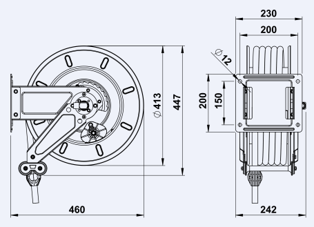 Барабан высокого давления FAICOM VL 3820 ST (400бар, 20м, окраш)