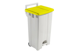 Контейнер мусорный TTS Derby (90л, желтая крышка, серый)